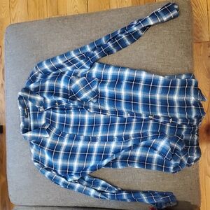 Ambiance Navy and White Plaid Shirt
